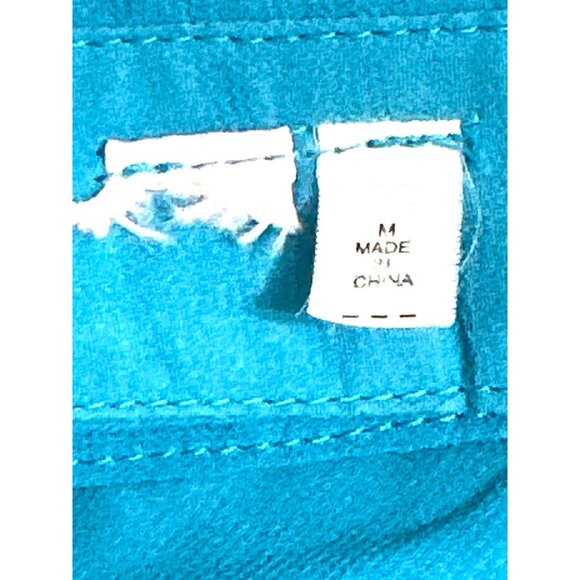 CCC Turquoise Tie Front Cutout Back Blouse Medium Statementwear Sheer Urban Chic - Picture 8 of 9